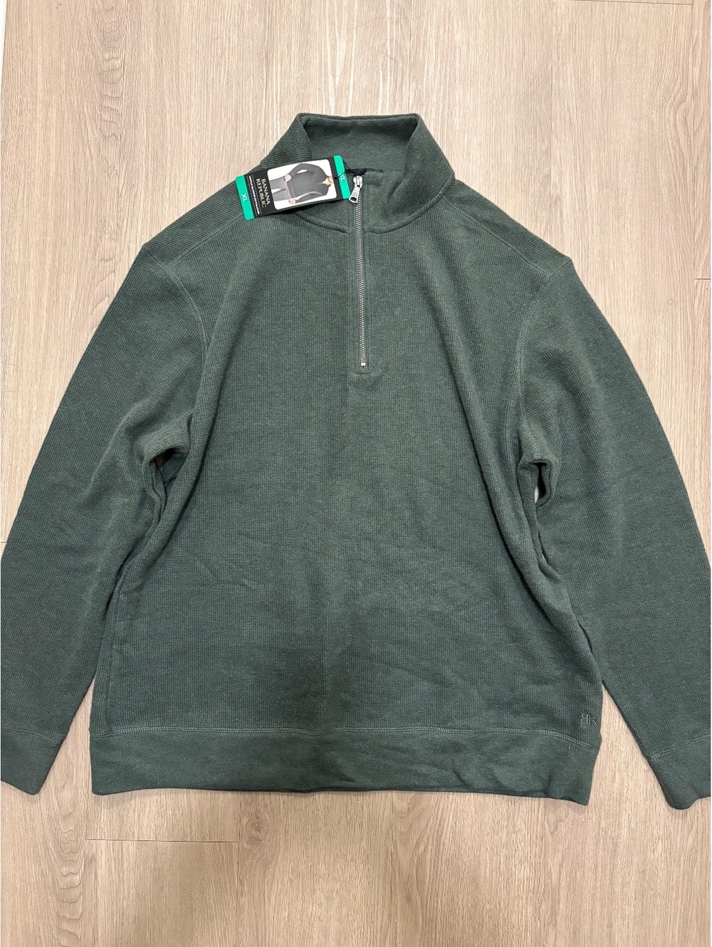 Banana Republic Men's XL Green Half-Zip Cotton-Polyester Sweater
